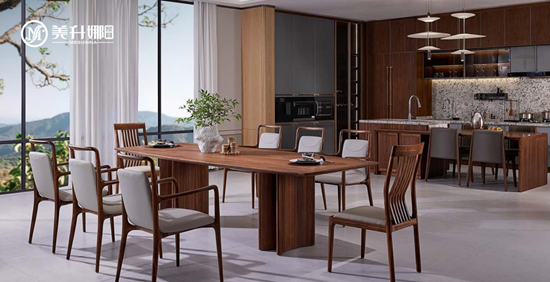 美升娜家具：北美黑胡桃木廚房，演繹煙火與木韻的生活藝術(shù)